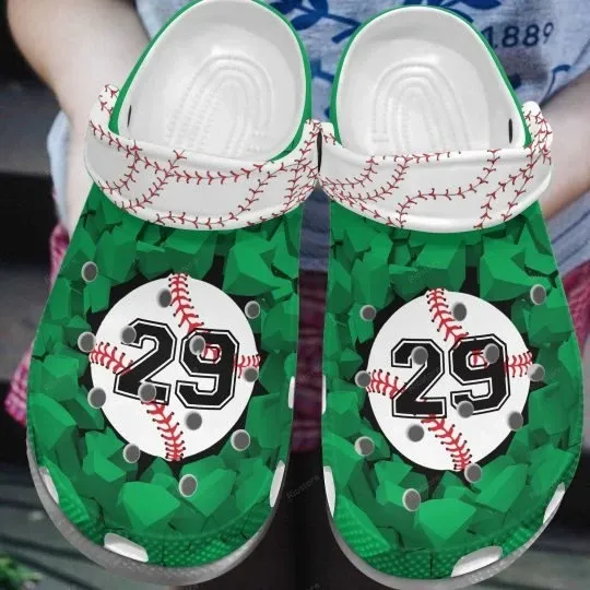 Baseball Whitesole Proud Green Personalize Clog Custom Crocs Clog Number On Sandal Fashion Style Comfortable For Women Men Kid Baseball Whitesole Proud Green Personalize Clog Custom Crocs Clog Number On Sandal Fashion Style Comfortable For Women Men Kid