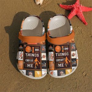 Basketball Christ Strengthens Me Sku 256 Crocs Clog Clog Shoes