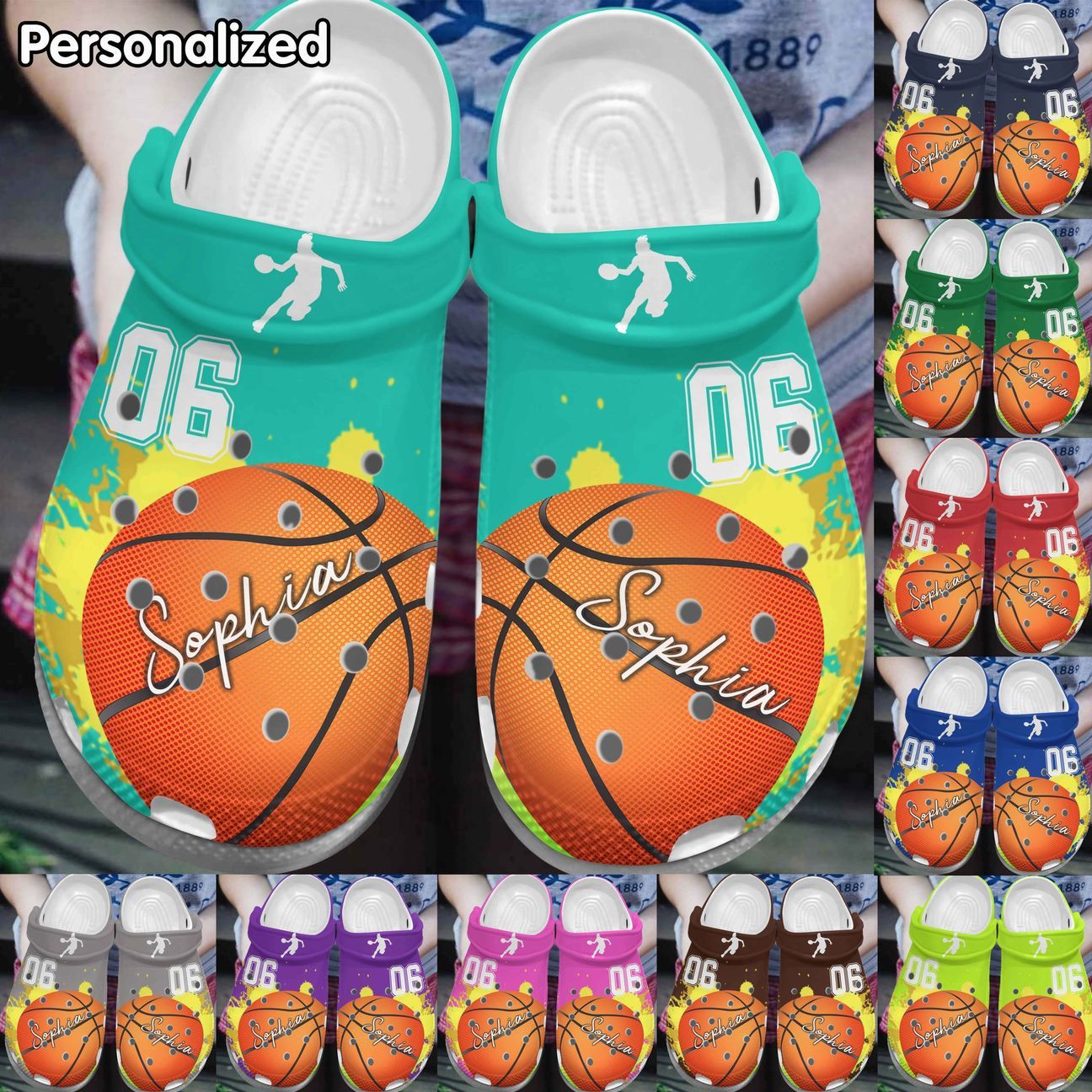 Basketball Personalized Personalize Clog Custom Crocs Fashionstyle Comfortable For Women Men Kid Print 3D Whitesole Colorful Basketball Personalized Personalize Clog Custom Crocs Fashionstyle Comfortable For Women Men Kid Print 3D Whitesole Colorful