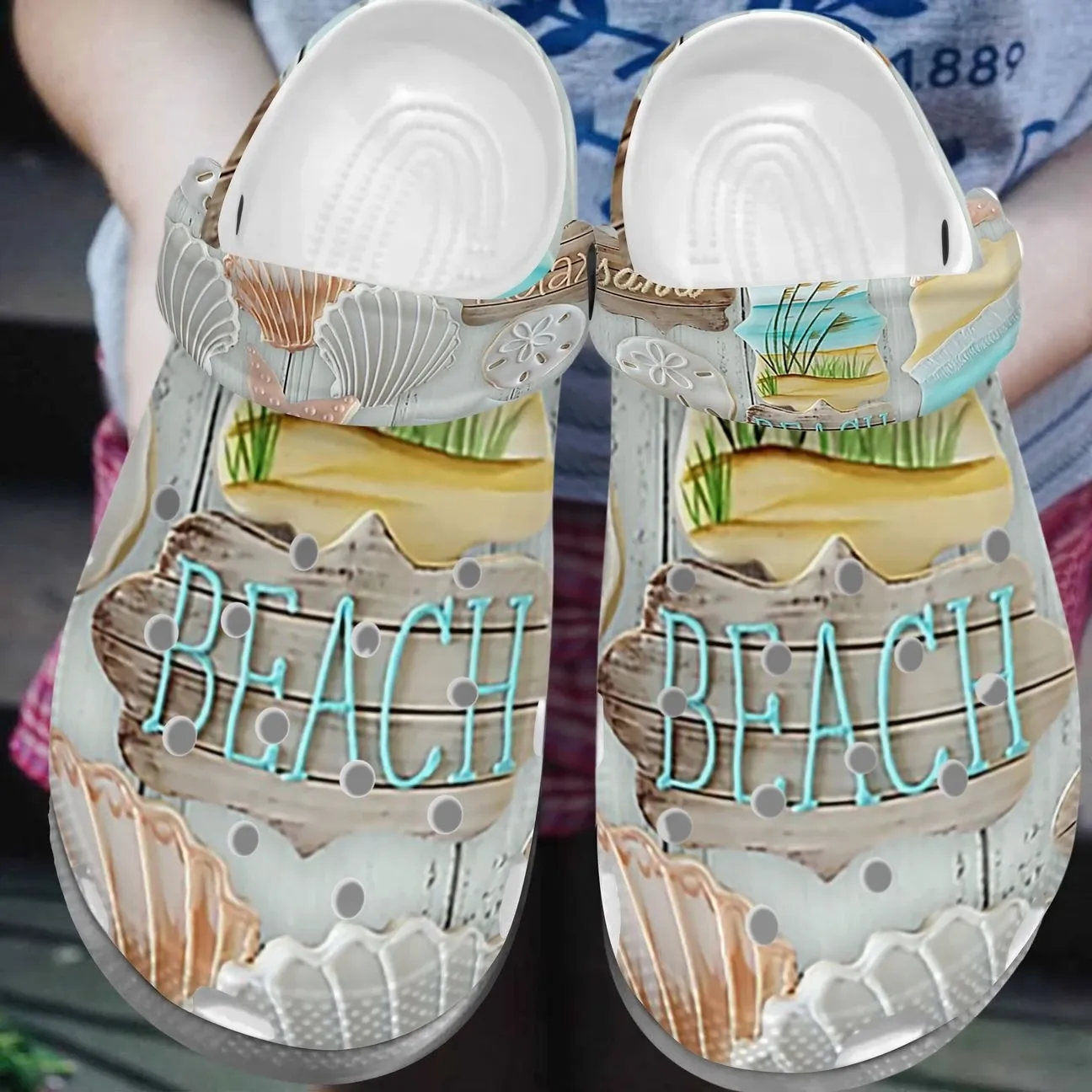 Beach Personalize Clog Custom Crocs Fashionstyle Comfortable For Women Men Kid Print 3D Sand Beach Relax Beach Personalize Clog Custom Crocs Fashionstyle Comfortable For Women Men Kid Print 3D Sand Beach Relax