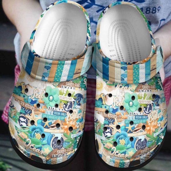 Beach Personalized Clog Custom Crocs Comfortablefashion Style Comfortable For Women Men Kid Print 3D Ocean Child