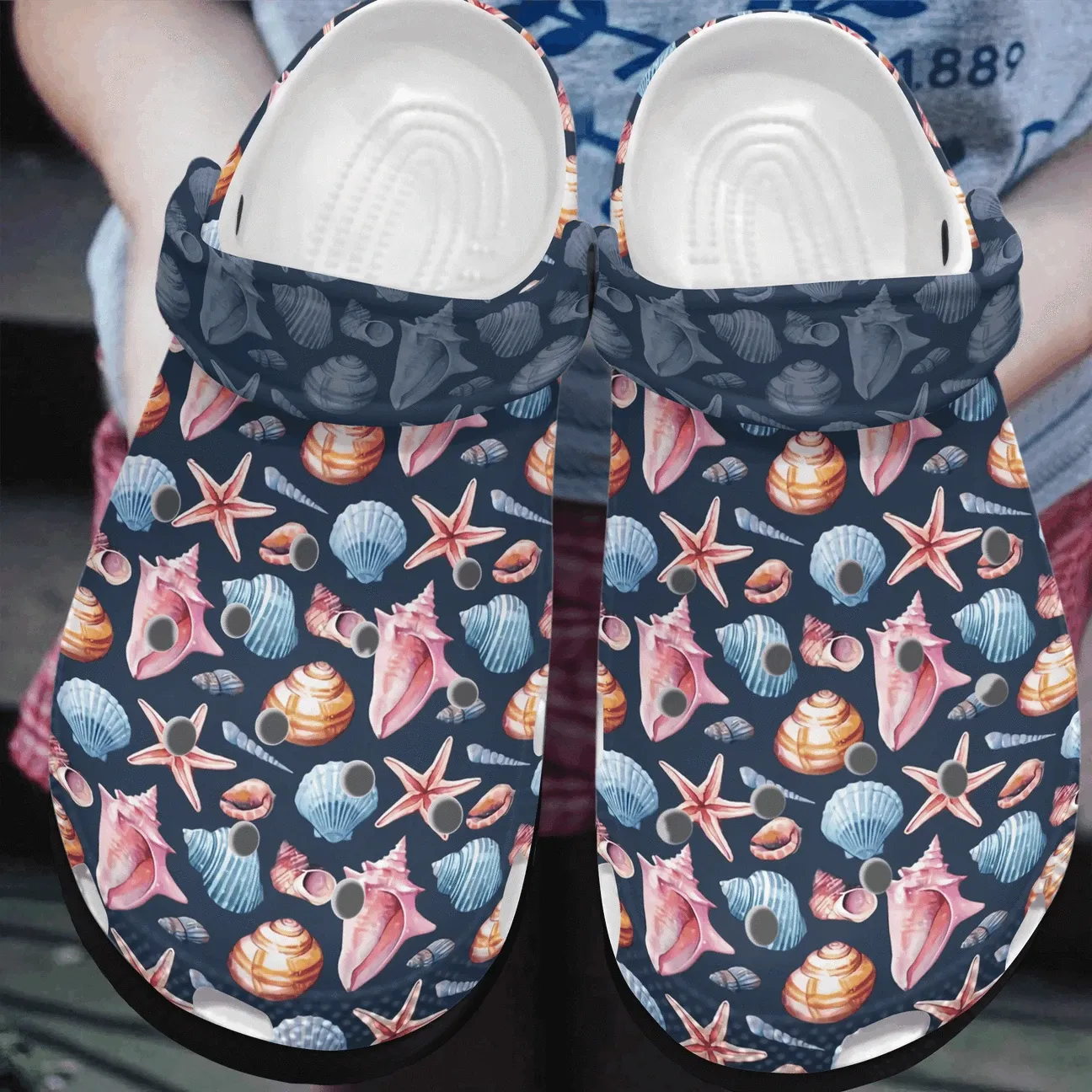 Beach Personalized Clog Custom Crocs Comfortablefashion Style Comfortable For Women Men Kid Print 3D Shells Beach Personalized Clog Custom Crocs Comfortablefashion Style Comfortable For Women Men Kid Print 3D Shells