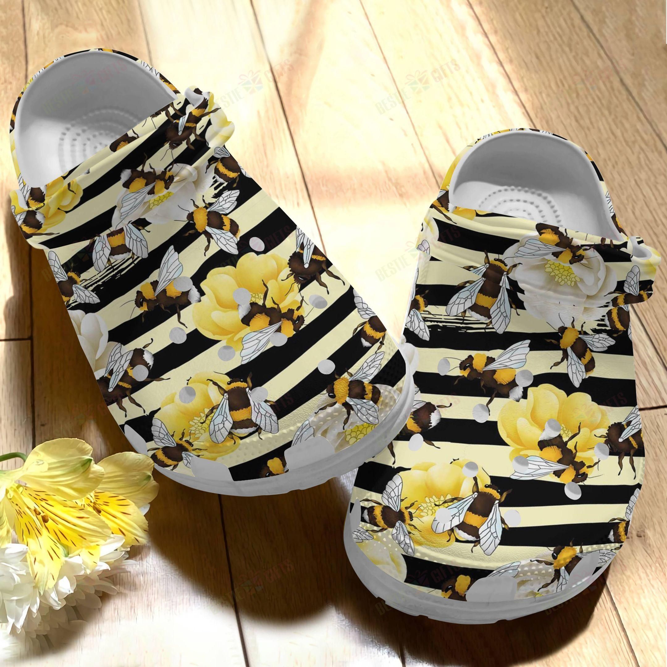Bee Crocs Clog Classic Clog Bumblebees Shoes Bee Crocs Clog Classic Clog Bumblebees Shoes