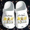 Bee Happy Shoes Crocs Clog – Bee Gnome Spring Clog Birthday Gift For Girl Daughter Sister Cousin Friend