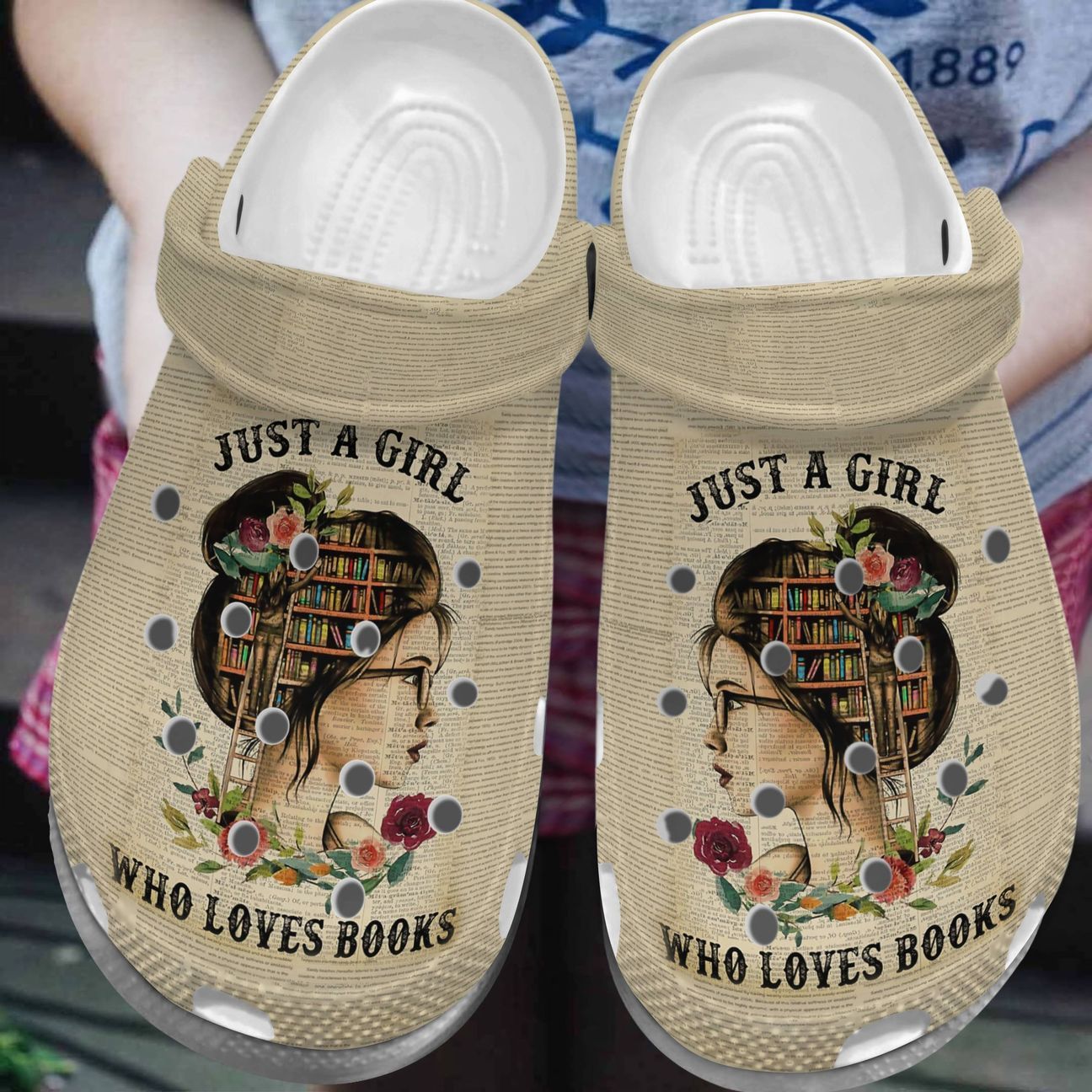 Books Personalize Clog Custom Crocs Fashionstyle Comfortable For Women Men Kid Print 3D A Girl Loves Books Books Personalize Clog Custom Crocs Fashionstyle Comfortable For Women Men Kid Print 3D A Girl Loves Books