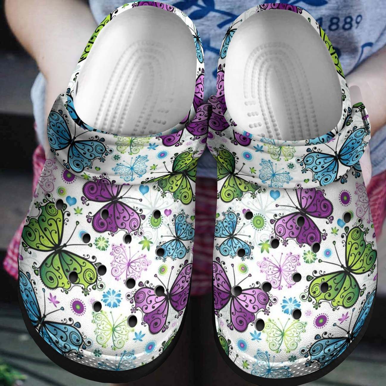 Butterfly Personalized Clog Custom Crocs Comfortablefashion Style Comfortable For Women Men Kid Print 3D Butterfly Pattern Butterfly Personalized Clog Custom Crocs Comfortablefashion Style Comfortable For Women Men Kid Print 3D Butterfly Pattern
