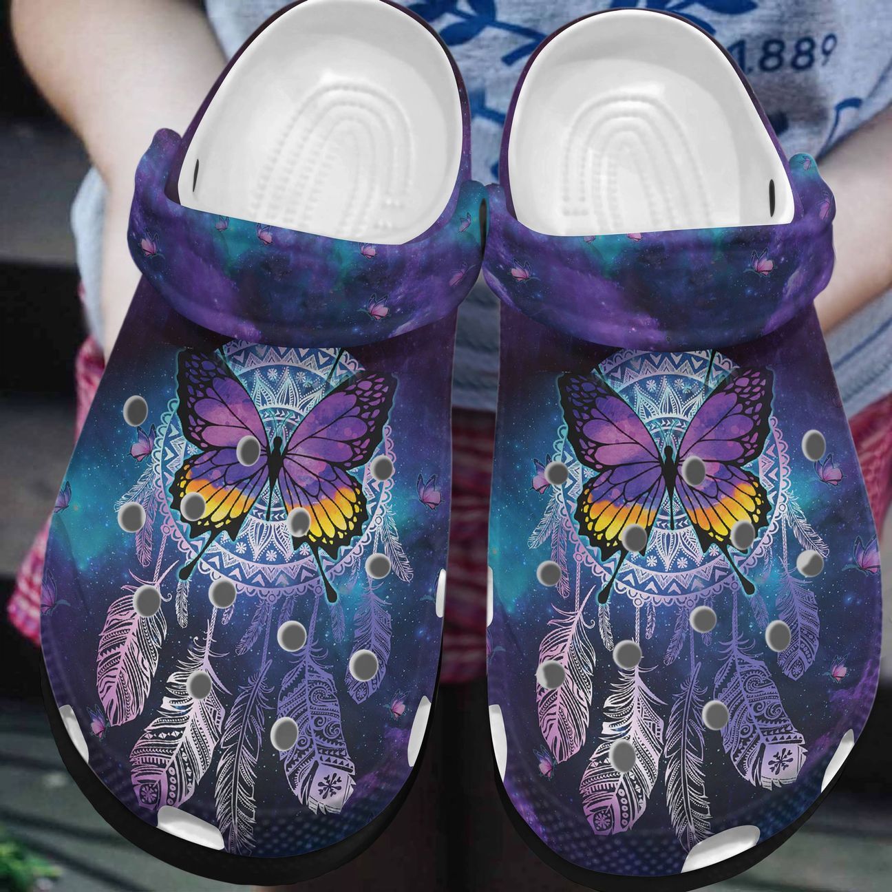 Butterfly Personalized Clog Custom Crocs Comfortablefashion Style Comfortable For Women Men Kid Print 3D Dreamcatcher Butterfly Personalized Clog Custom Crocs Comfortablefashion Style Comfortable For Women Men Kid Print 3D Dreamcatcher