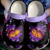 Butterfly With Flower Sku 374 Crocs Crocband Clog Comfortable For Mens Womens Classic Clog Water Shoes