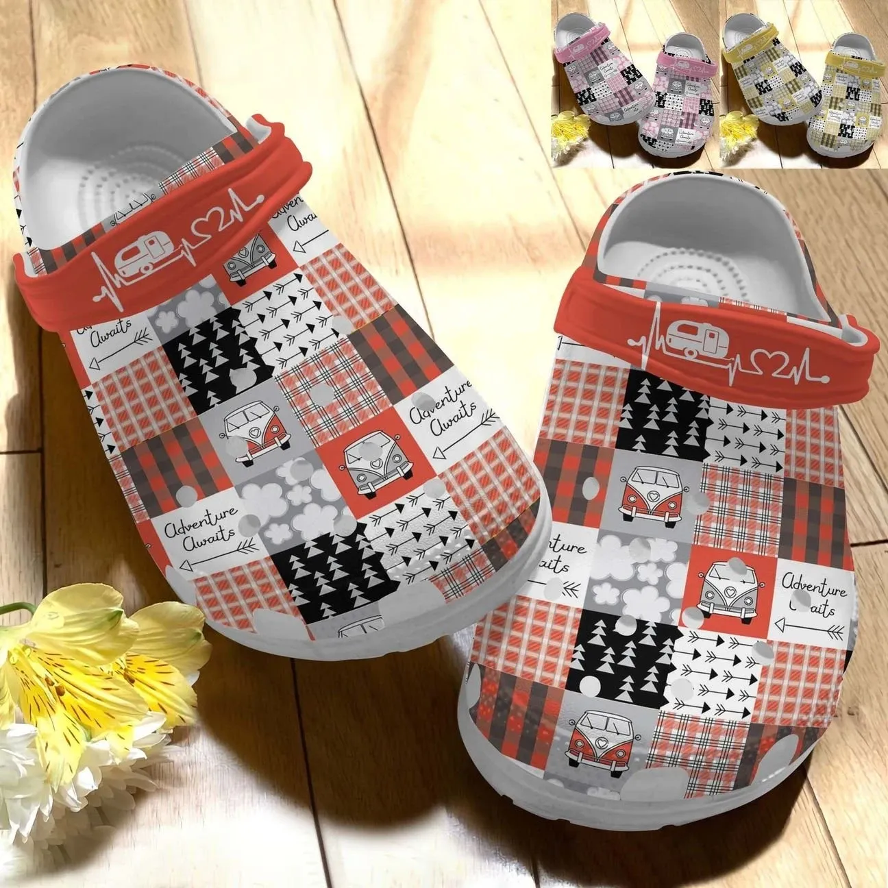 Camping Pattern Collection Personalize Clog Custom Crocs Fashionstyle Comfortable For Women Men Kid Print 3D Camping Pattern Collection Personalize Clog Custom Crocs Fashionstyle Comfortable For Women Men Kid Print 3D
