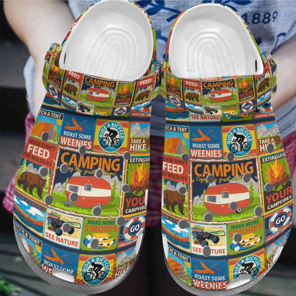Camping Personalize Clog Custom Crocs Fashionstyle Comfortable For Women Men Kid Print 3D Whitesole Camping Responsibly Camping Personalize Clog Custom Crocs Fashionstyle Comfortable For Women Men Kid Print 3D Whitesole Camping Responsibly