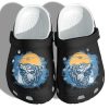 Camping The Wolf And Moon Shoes Crocs Clog – Wolf Lover Croc Shoes Gifts For Son Husband