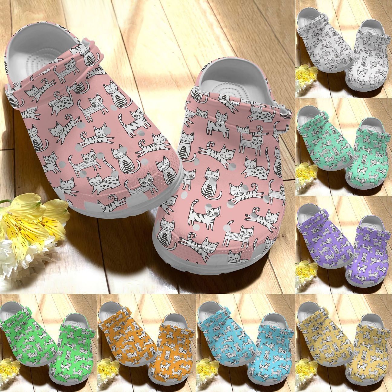 Cat Personalize Clog Custom Crocs Fashionstyle Comfortable For Women Men Kid Print 3D Whitesole Cute Cats Version 2 Cat Personalize Clog Custom Crocs Fashionstyle Comfortable For Women Men Kid Print 3D Whitesole Cute Cats Version 2