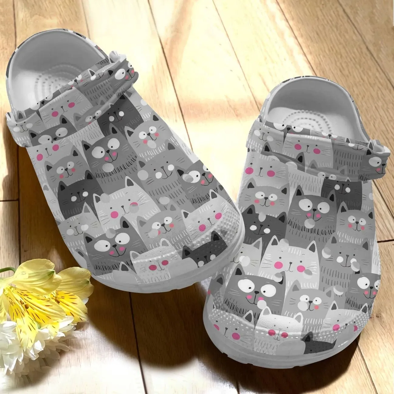 Cat Personalize Clog Custom Crocs Fashionstyle Comfortable For Women Men Kid Print 3D Whitesole Smiley Cats Cat Personalize Clog Custom Crocs Fashionstyle Comfortable For Women Men Kid Print 3D Whitesole Smiley Cats