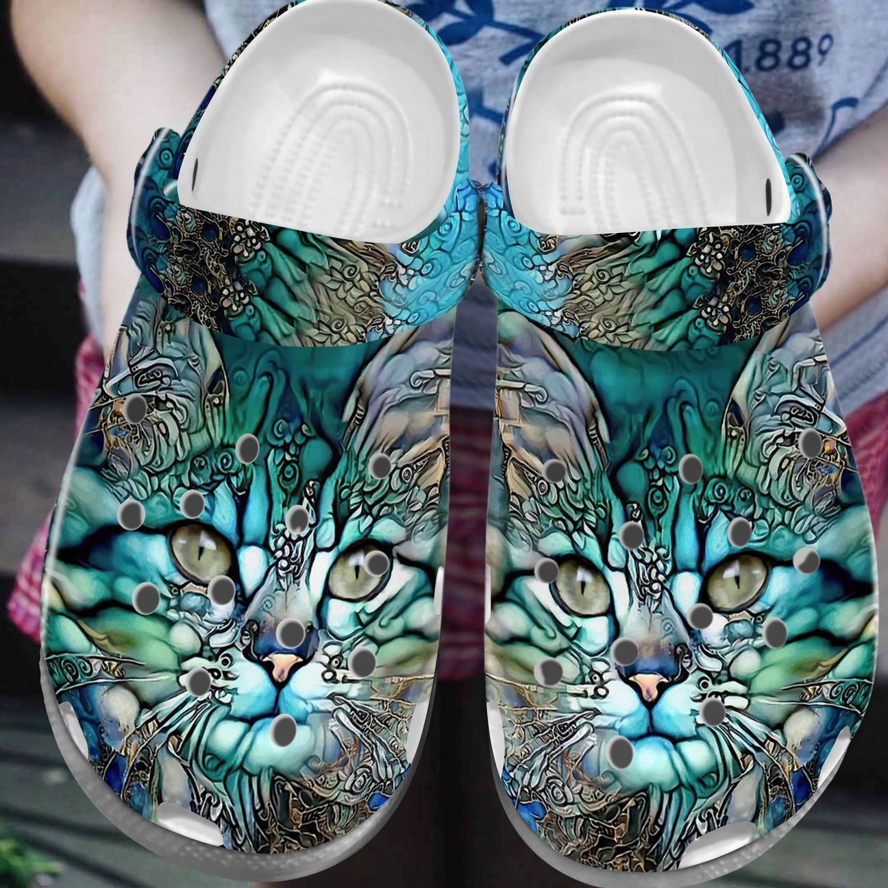 Cat Personalized Clog Custom Crocs Comfortablefashion Style Comfortable For Women Men Kid Print 3D Green Cat Cat Personalized Clog Custom Crocs Comfortablefashion Style Comfortable For Women Men Kid Print 3D Green Cat
