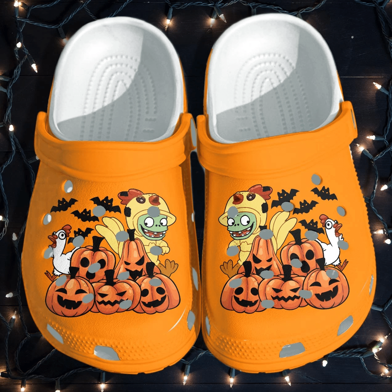 Chicken Dinosaur With Scary Pumpkin Shoes Clog Thanksgiving – Halloween Crocs Clog Crocband Clog Birthday Gift For Boy Girl Chicken Dinosaur With Scary Pumpkin Shoes Clog Thanksgiving – Halloween Crocs Clog Crocband Clog Birthday Gift For Boy Girl