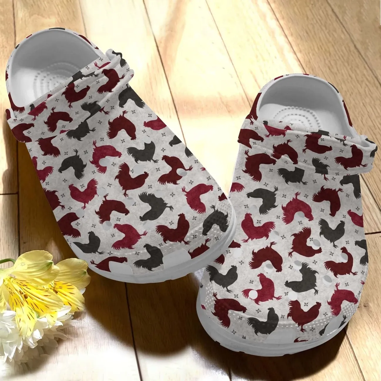 Chicken Personalize Clog Custom Crocs Fashionstyle Comfortable For Women Men Kid Print 3D Whitesole Red Chickens Chicken Personalize Clog Custom Crocs Fashionstyle Comfortable For Women Men Kid Print 3D Whitesole Red Chickens