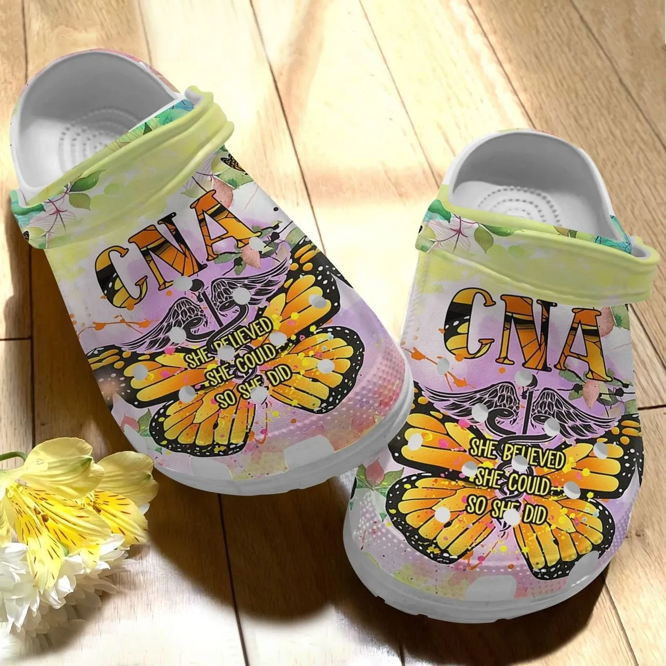 Cna Personalize Clog Custom Crocs Fashionstyle Comfortable For Women Men Kid Print 3D Whitesole She Believe She Could Cna Personalize Clog Custom Crocs Fashionstyle Comfortable For Women Men Kid Print 3D Whitesole She Believe She Could