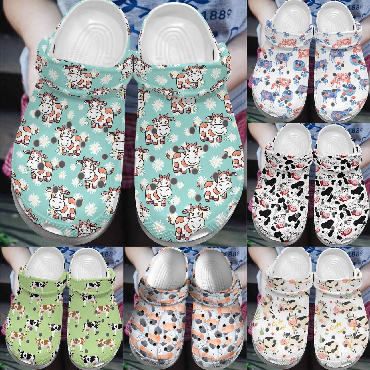 Cow Personalize Clog Custom Crocs Fashionstyle Comfortable For Women Men Kid Print 3D Cow Collection Cow Personalize Clog Custom Crocs Fashionstyle Comfortable For Women Men Kid Print 3D Cow Collection