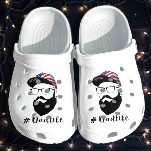 Dadlife Wearing Usa Hat Shoes Customize Name – Dad Usa America 4Th Of July Crocs Clog Clog Birthday Gifts