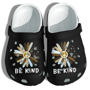 Daisy Flower Brown Be Kind Shoes Crocs Clog For Black Women – Peace Shoes Gifts For Black Daughter