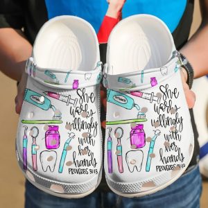 Dental She Works Willingly With Her Hands Sku 748 Crocs Crocband Clog Comfortable For Mens Womens Classic Clog Water Shoes