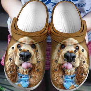 English Cocker Spaniel Personalize Clog Custom Crocs Clog On Sandal Fashion Style Comfortable For Women Men Kid