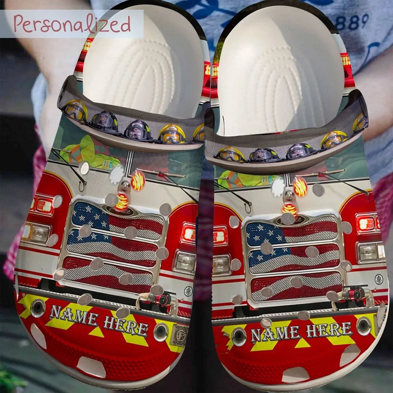 Firefighter Personalize Clog Custom Crocs Fashionstyle Comfortable For Women Men Kid Print 3D Whitesole Personalized Firetruck Firefighter Personalize Clog Custom Crocs Fashionstyle Comfortable For Women Men Kid Print 3D Whitesole Personalized Firetruck