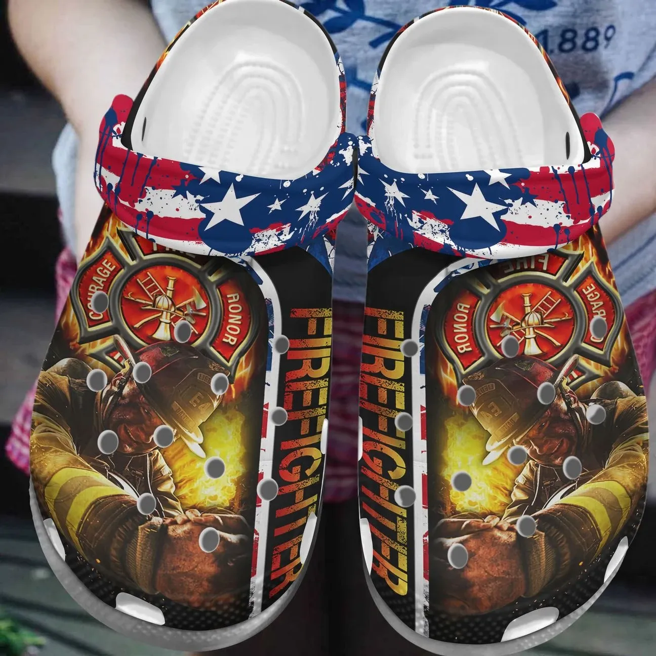 Firefighter Personalized Clog Custom Crocs Comfortablefashion Style Comfortable For Women Men Kid Print 3D Firefighter Firefighter Personalized Clog Custom Crocs Comfortablefashion Style Comfortable For Women Men Kid Print 3D Firefighter
