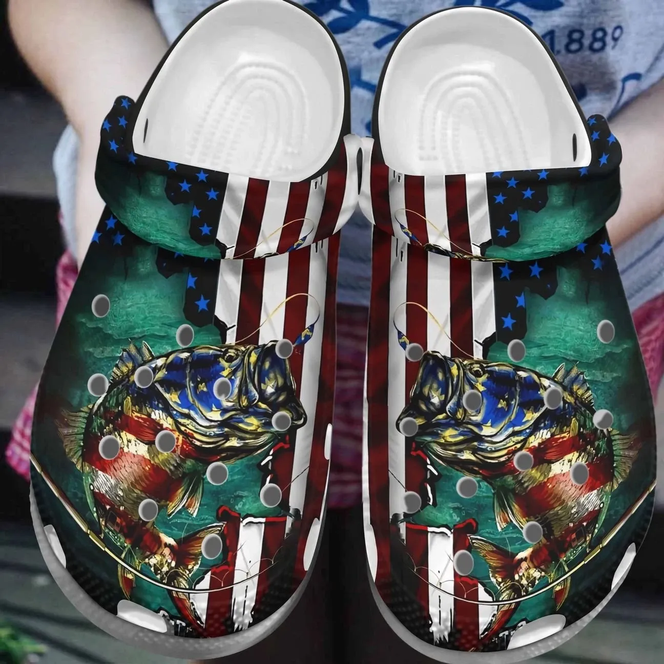 Fishing Personalized Clog Custom Crocs Comfortablefashion Style Comfortable For Women Men Kid Print 3D American Fishing Personalized Clog Custom Crocs Comfortablefashion Style Comfortable For Women Men Kid Print 3D American