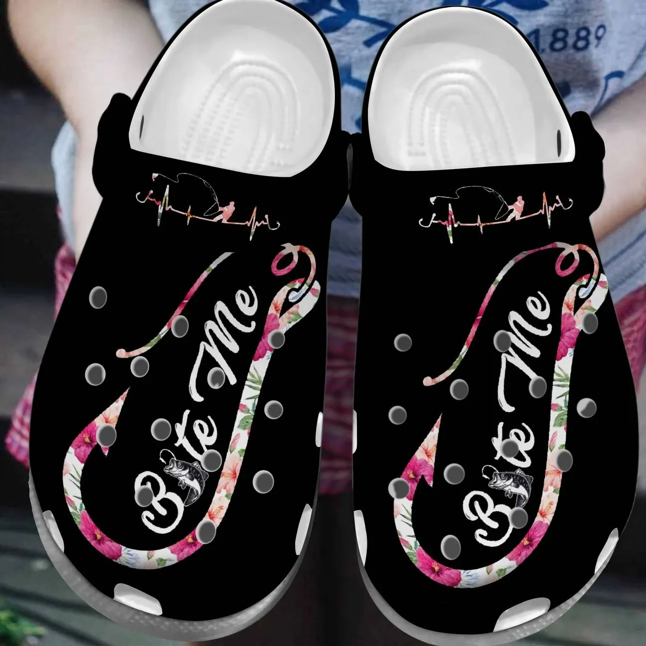 Fishing Personalized Clog Custom Crocs Comfortablefashion Style Comfortable For Women Men Kid Print 3D Bite Me Fishing Personalized Clog Custom Crocs Comfortablefashion Style Comfortable For Women Men Kid Print 3D Bite Me