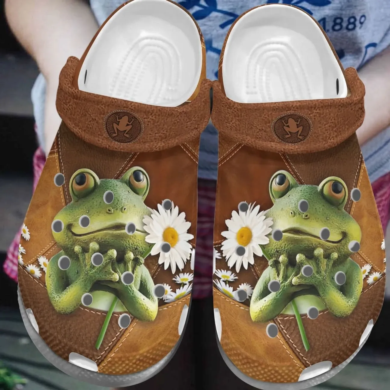 Frog Personalize Clog Custom Crocs Fashionstyle Comfortable For Women Men Kid Print 3D Whitesole Daisy Frog Frog Personalize Clog Custom Crocs Fashionstyle Comfortable For Women Men Kid Print 3D Whitesole Daisy Frog