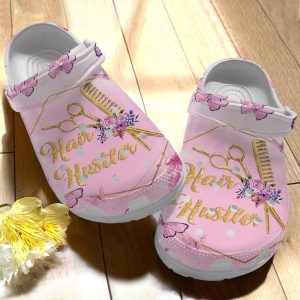 Hairdresser Personalize Clog Custom Crocs Fashionstyle Comfortable For Women Men Kid Print 3D Hair Hustler Butterflies