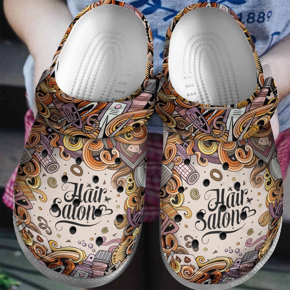 Hairstylist Personalized Clog Custom Crocs Clog Fashion Style Comfortable Kid Print 3D Hair Salon Doodle Art For Mens And Womens Hairstylist Personalized Clog Custom Crocs Clog Fashion Style Comfortable Kid Print 3D Hair Salon Doodle Art For Mens And Womens