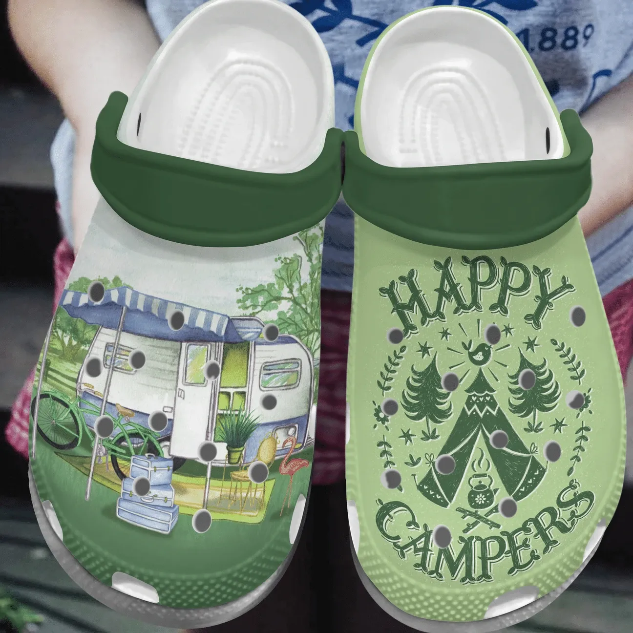 Happy Campers Personalized Clog Custom Crocs Comfortablefashion Style Comfortable For Women Men Kid Print 3D Happy Campers Personalized Clog Custom Crocs Comfortablefashion Style Comfortable For Women Men Kid Print 3D