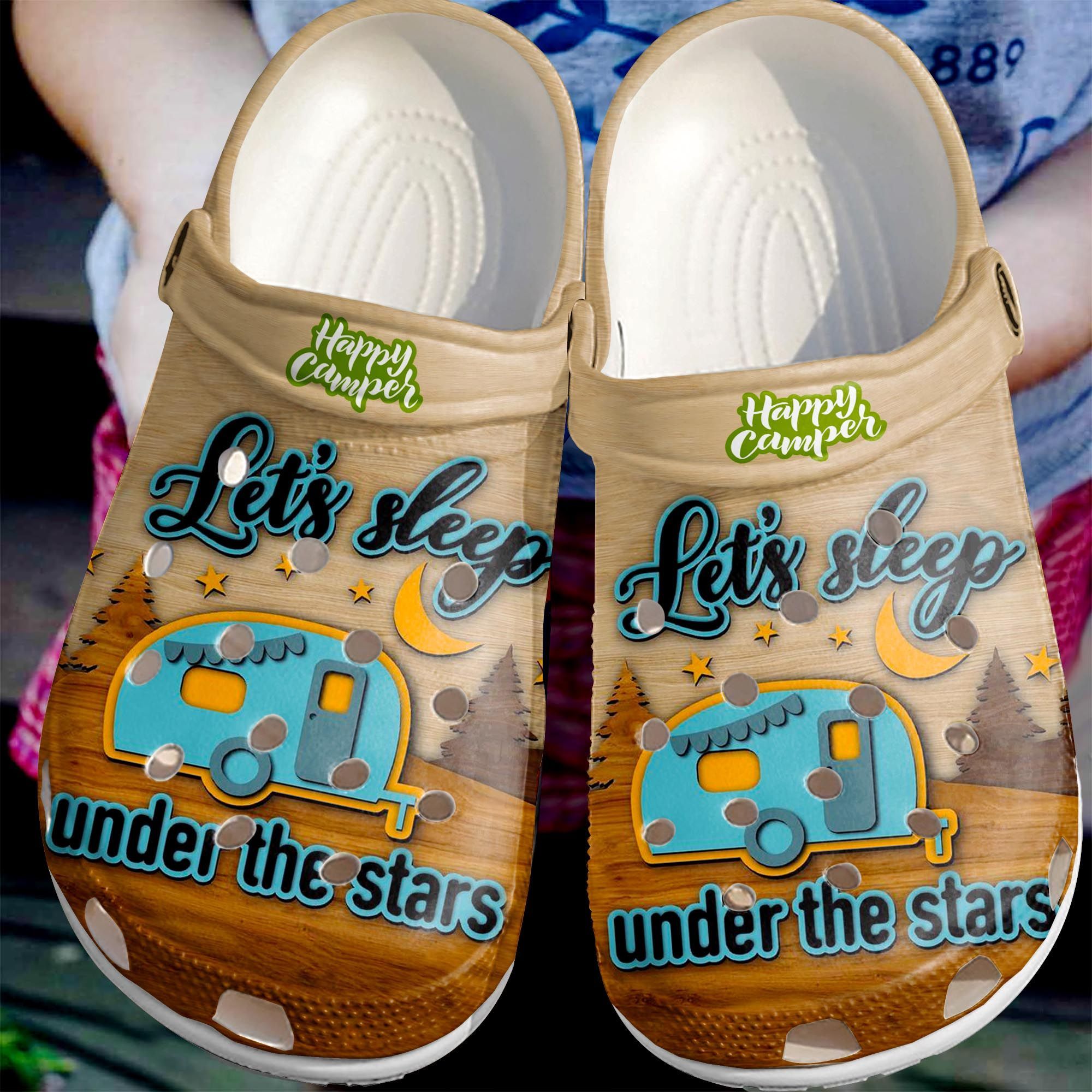 Happy Camping Stars Shoes Clog – Let’S Sleep Under The Stars Crocs Clog Crocbland Clog Birthday Gift Happy Camping Stars Shoes Clog – Let’S Sleep Under The Stars Crocs Clog Crocbland Clog Birthday Gift
