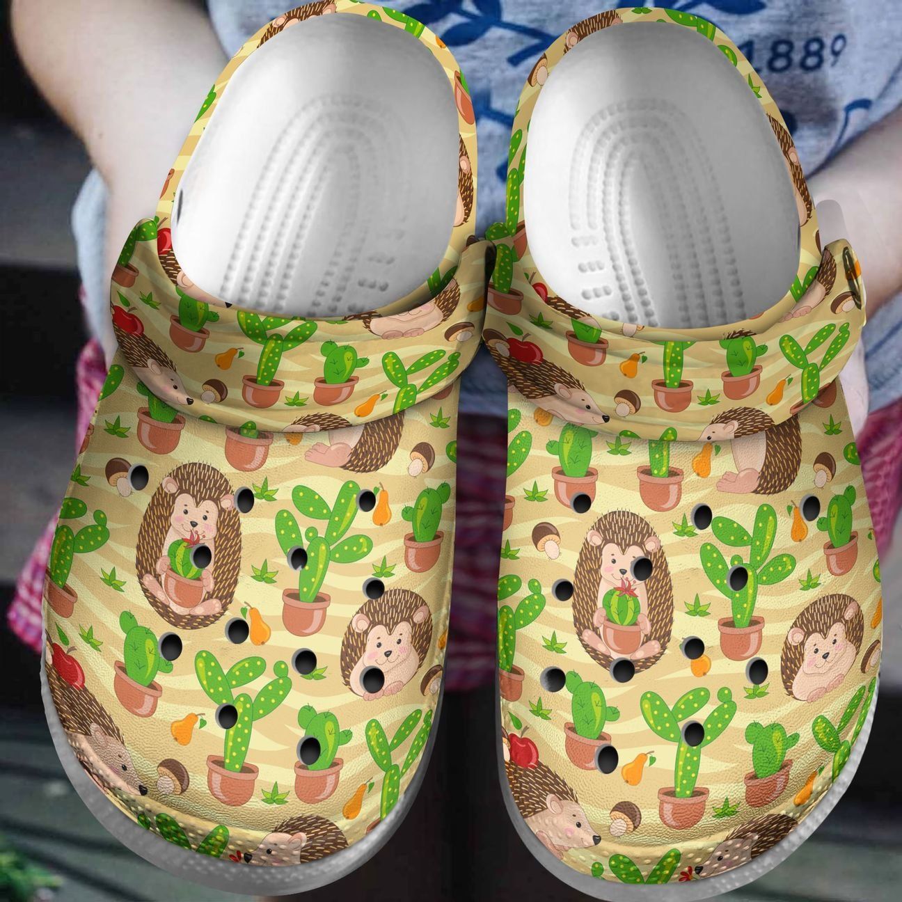 Hedgehog Personalized Clog Custom Crocs Comfortablefashion Style Comfortable For Women Men Kid Print 3D Cute Hedgehog And Catus Pattern Hedgehog Personalized Clog Custom Crocs Comfortablefashion Style Comfortable For Women Men Kid Print 3D Cute Hedgehog And Catus Pattern