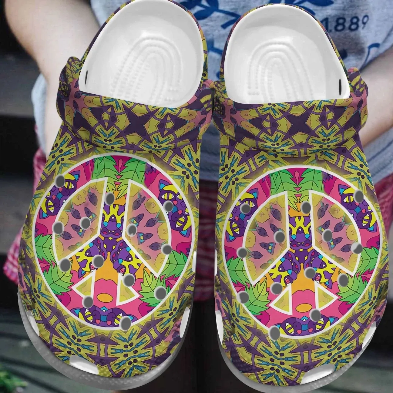 Hippie Personalized Clog Custom Crocs Comfortablefashion Style Comfortable For Women Men Kid Print 3D Hippie Peace Hippie Personalized Clog Custom Crocs Comfortablefashion Style Comfortable For Women Men Kid Print 3D Hippie Peace