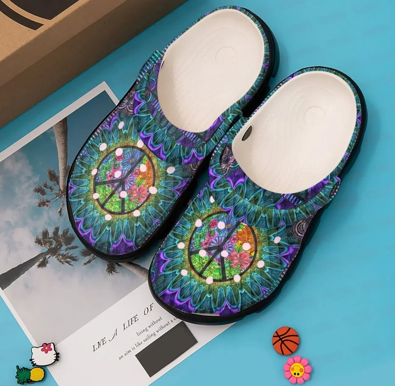 Hippie Personalized Clog Custom Crocs Comfortablefashion Style Comfortable For Women Men Kid Print 3D Purple Flower Hippie Personalized Clog Custom Crocs Comfortablefashion Style Comfortable For Women Men Kid Print 3D Purple Flower