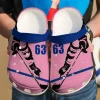 Hockey Player Pink Personalize Clog Custom Crocs Clog Number On Sandal Fashion Style Comfortable For Women Men Kid
