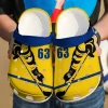 Hockey Player Yellow Personalize Clog Custom Crocs Clog Number On Sandal Fashion Style Comfortable For Women Men Kid