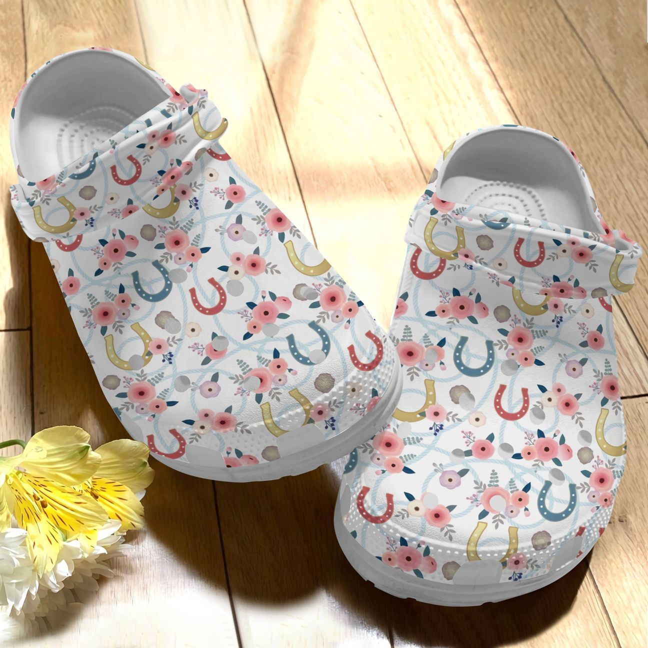Horse Personalize Clog Custom Crocs Fashionstyle Comfortable For Women Men Kid Print 3D Lovely Horseshoes Horse Personalize Clog Custom Crocs Fashionstyle Comfortable For Women Men Kid Print 3D Lovely Horseshoes