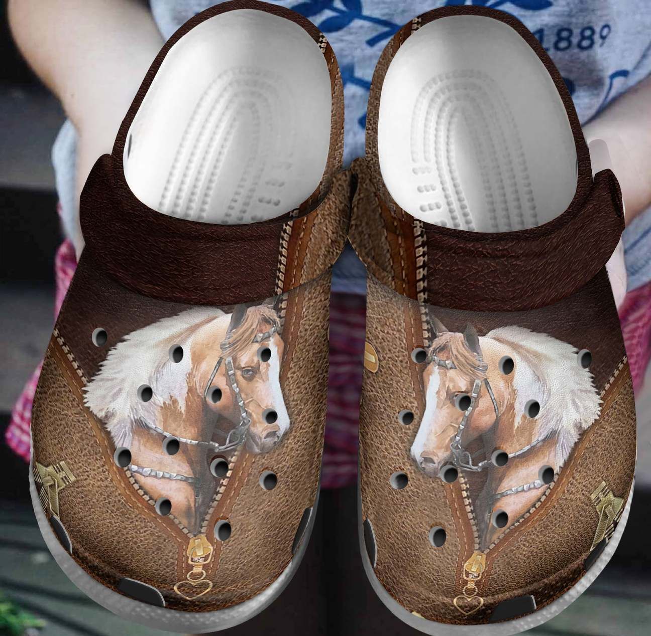 Horse Personalized Clog Custom Crocs Comfortablefashion Style Comfortable For Women Men Kid Print 3D Horse In Zip Horse Personalized Clog Custom Crocs Comfortablefashion Style Comfortable For Women Men Kid Print 3D Horse In Zip