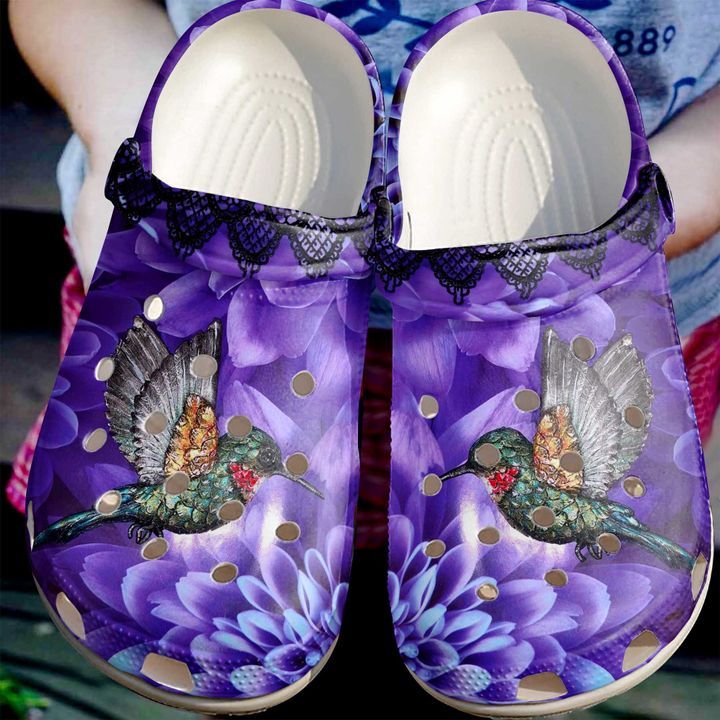 Hummingbird And Flowers Sku 1448 Crocs Crocband Clog Comfortable For Mens Womens Classic Clog Water Shoes Hummingbird And Flowers Sku 1448 Crocs Crocband Clog Comfortable For Mens Womens Classic Clog Water Shoes