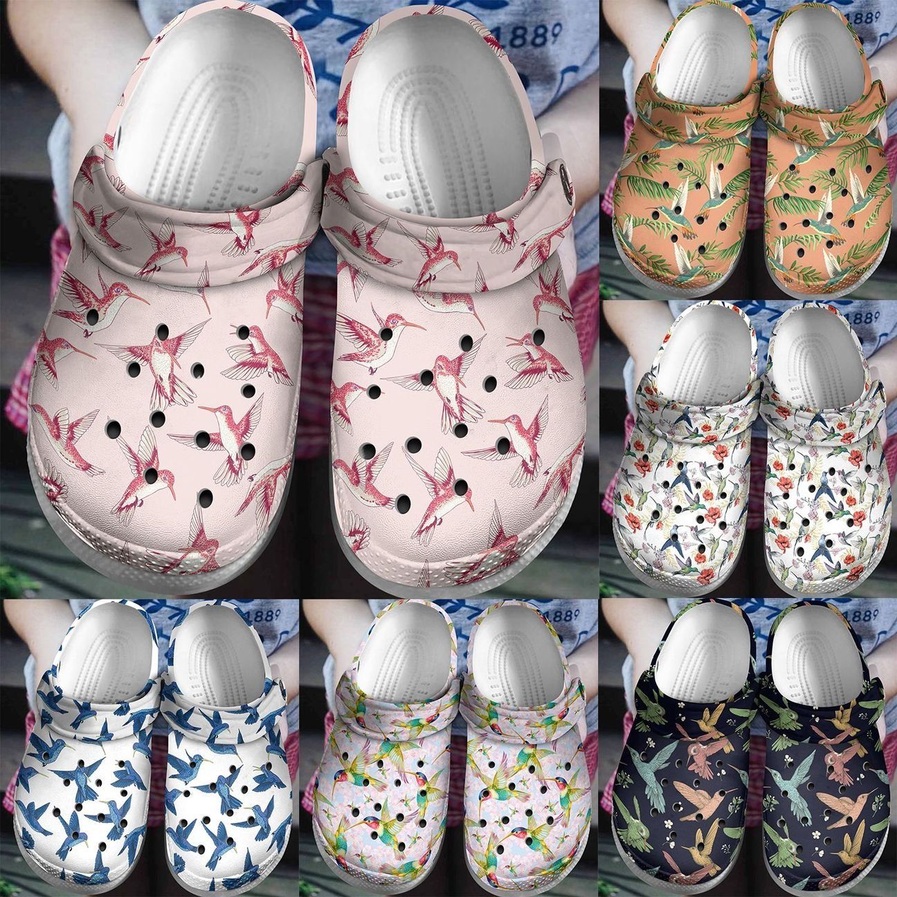 Hummingbird Personalize Clog Custom Crocs Fashionstyle Comfortable For Women Men Kid Print 3D Hummingbird Collection Hummingbird Personalize Clog Custom Crocs Fashionstyle Comfortable For Women Men Kid Print 3D Hummingbird Collection