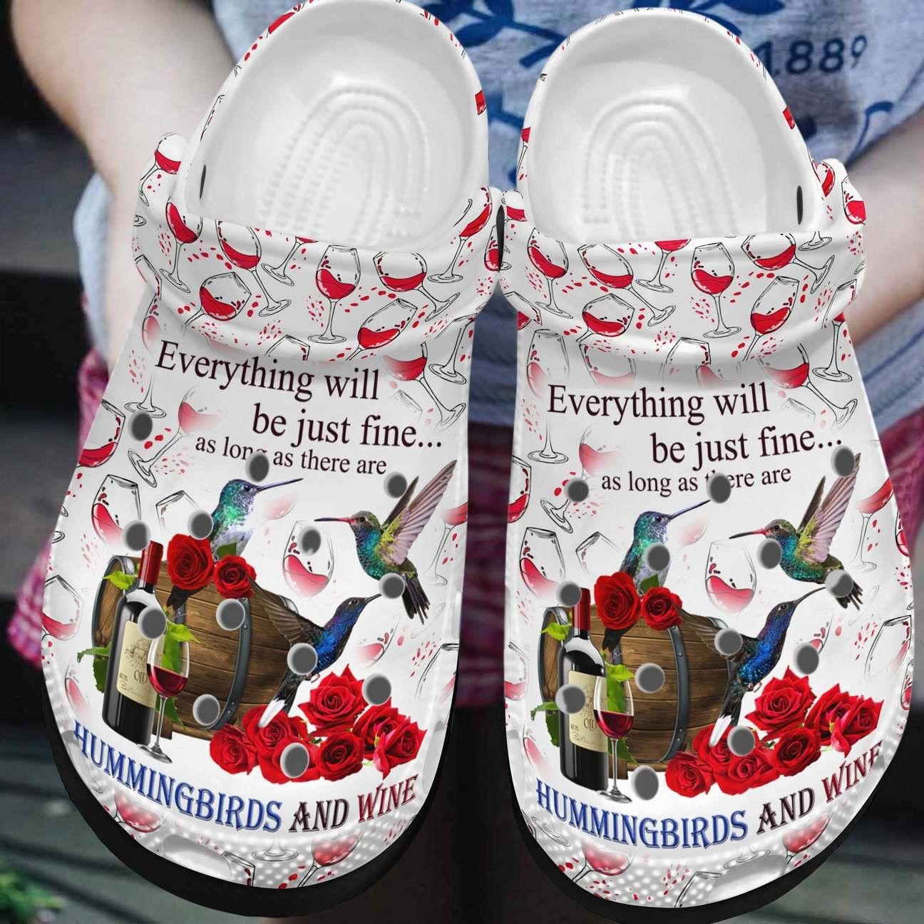 Hummingbird Personalized Clog Custom Crocs Comfortablefashion Style Comfortable For Women Men Kid Print 3D Hummingbirds And Wine Hummingbird Personalized Clog Custom Crocs Comfortablefashion Style Comfortable For Women Men Kid Print 3D Hummingbirds And Wine
