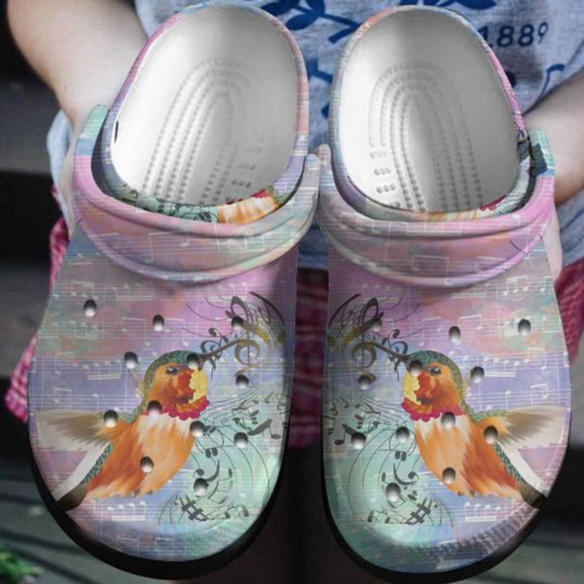 Hummingbird With Staves Crocs Clog Clog Shoes Hummingbird With Staves Crocs Clog Clog Shoes
