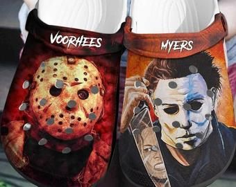 Jason Voorhees Crocs Crocband Clog Jason Voorhees Crocs 3D Print Crocs For Horror Film Lover Classic Clogs Jason Voorhees Crocs Crocband Clog Jason Voorhees Crocs 3D Print Crocs For Horror Film Lover Classic Clogs