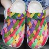 Knitting Personalized Clog Custom Crocs Comfortablefashion Style Comfortable For Women Men Kid Print 3D Colorful Lattice