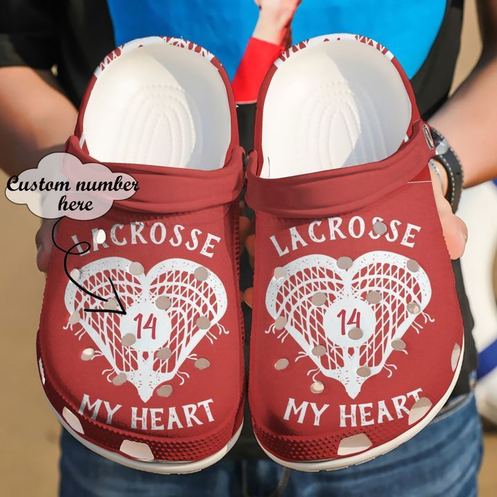 Lacrosse Personalized My Heart Sku 1549 Crocs Crocband Clog Comfortable For Mens Womens Classic Clog Water Shoes Lacrosse Personalized My Heart Sku 1549 Crocs Crocband Clog Comfortable For Mens Womens Classic Clog Water Shoes