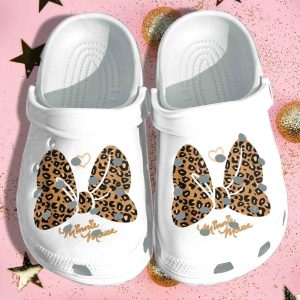 Leopard Bow Shoes Crocs Clog – Hair Bow Mouse Croc Clog Birthday Gift For Daughter Niece Friend